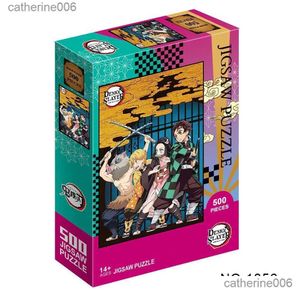 Puzzles 500/1000Piece Jigsaw For Adts Demon Slayer Japanese Series Kimetsu Cartoon Kids Educational Enlighten Toys Drop Delivery Gift Otftr