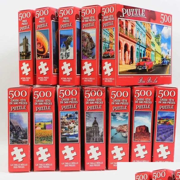 Puzzles 500 pièces Puzzle divers modèles de paysage jouet éducatif pour enfants jeux pour enfants jouets de livraison directe de noël Gi Dhmjh