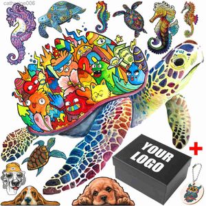 Puzzles Animaux Puzzles en bois tortue chien jeux de société jouets en bois famille jeux interactifs bricolage artisanat jouet éducatif pour enfants adultes L231025