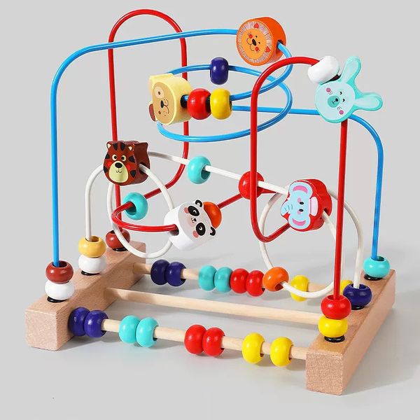 Puzzles bébé montessori début apprentissage éducatif mathématiques jouets en bois cercles perles câblage abacus puzzle pour enfants girl girl cadeau 230705