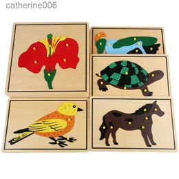 Puzzels Babyspeelgoed Montessori Botanische puzzel Wetenschappelijke cultuur Materialen voor peuters Planten Dieren Puzzel Voorschoolse educatie Houten speelgoedL231025