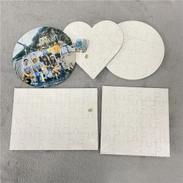 Puzzels blanco jigsaw hart liefde vorm lege plekken sublimatie puzzel hete overdracht printen verbruiksgoederen kind speelgoed cadeaus s 2024