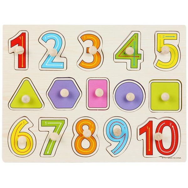 Puzzles Enfants Éducation précoce Numéro d'animal en bois Gras Board Puzzle Lettre Correspondant Bébé Jouet éducatif Drop Livraison Otupc