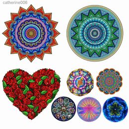 Puzzle Puzzle in legno colorato Puzzle misterioso Mandala Puzzle 3D per adulti Bambini Forza Disco Puzzle Giochi Novità Montessori ToyL231025