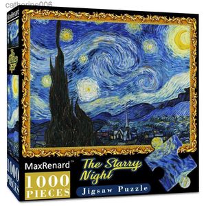 Puzzles MaxRenard 1000 pièces Puzzles peintures célèbres Van Gogh la nuit étoilée jeu familial cadeau décoration murale de la maison L231025