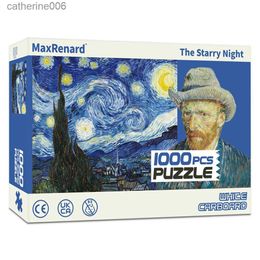 Puzzels MaxRenard 68*49 cm puzzel 1000 stukjes Van Gogh De sterrenhemel olieverf kunst puzzels speelgoed voor volwassenen woondecoratieL231025