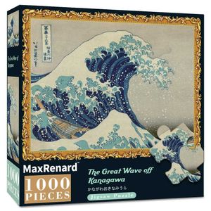 Puzzles Maxrenard volwassenen 1000 stuk puzzels de grote golf van Kanagawa Famous Painting Series 50*70cm Moeilijke Jigsaw Art Puzzles Y240524