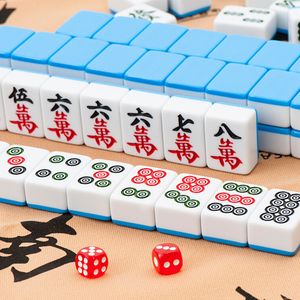 Puzzels Mini Mahjongs Bordspel Set 144 stks Tegel Klassieke Traditionele Chinese Dominos Reizen Roze 230621