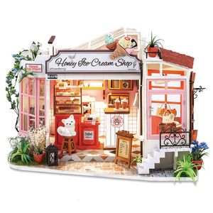 Puzzles Robotime Rolife DIY Dollhouse Loisirs Time Series Maison miniature en bois pour filles Cadeau d'anniversaire Bonbons fleuris Thés 221201