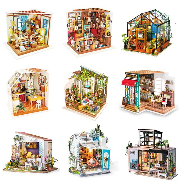Puzzles Robotime Rolife DIY Casa de muñecas en miniatura de madera Casa de muñecas hecha a mano Modelo Kits de construcción Juguetes para niños Adultos Drop 221201