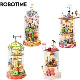 Puzzles Robotime Rolife Doll House Diy Mysterious World With Furniture Children Adult Miniature Dollhouse Houten Kits Toys Gifts 230105