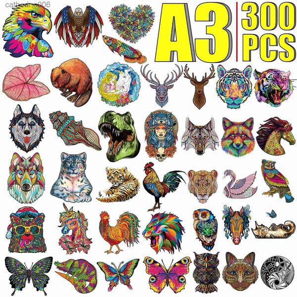 Puzzles Puzzle en bois animaux papillon Puzzle haute difficulté Puzzle 3D forme irrégulière jeux de société pour adultes enfants Fidget ToysL231025