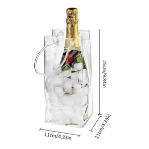 PVC antifugas transparente refrigerado champán botella de vino tinto bolsa de hielo bolsa de Picnic enfriador de alimentos caja de almacenamiento bolsas de hielo