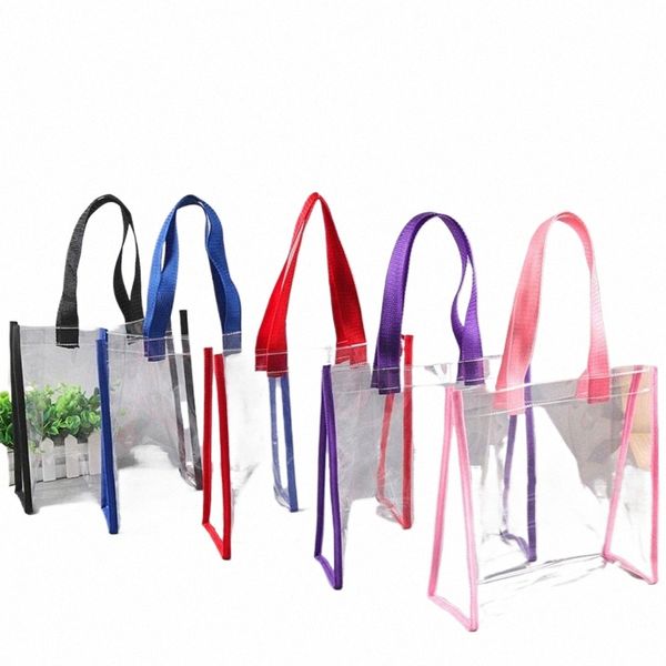 PVC Clear Tote Sac Nouveau sac de gelée transparente BAGS PLASTIQUE BAG COSMETICS G2MN #