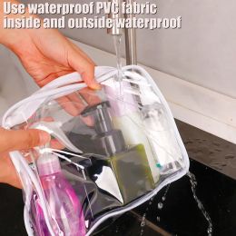 PVC cosmetische zakken kleine grote transparante waterdichte make -uptas draagbare reis toilethozethoge organizer behuizing opbergzak