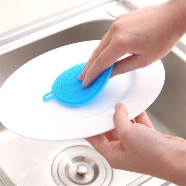 PVC Dish Bowl Brosses de nettoyage Multifonction 5 couleurs Tampon à récurer Pot Pan Wash Brush Cleaner Cuisine Vaisselle Outil de lavage BH7812 FF