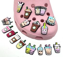 PVC Drink Melkthee Charms Soft Rubber Shoe Decoratie Buckle Bok Bracelet Polsband Decoratie Part3821121