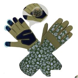 Guantes de PVC Guantes de PVC Jardinería larga para mujeres A prueba de espinas para hombre Jardín de poda de rosas con pantalla táctil Trabajo transpirable 230512 Off Dhgarden Dh3Nq