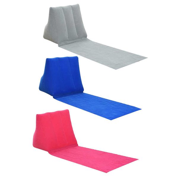 Tapis de plage gonflable en PVC Camping chaise longue oreiller arrière Triangle coussin chaise matelas de voyage Y0706