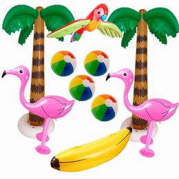 Árbol de coco inflable de pvc, flamenco, pelota de playa, plátano, juguete para regalo, accesorios publicitarios, suministro de accesorios de campaña