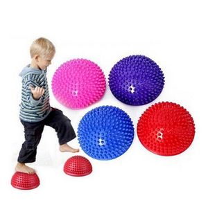 PVC Inflatable Yoga Ball Massage Point Half Fitball Balance Trainer Stabilizer GYM Pilates Fitness Balancing Bosu Balls massage feet mat