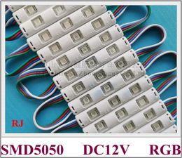 Módulo LED RGB de inyección de PVC SMD 5050 módulo de luz LED IP65 impermeable para letra de señal RGB SMD5050 DC12V 0,72 W 3 led 75mm * 13mm CE