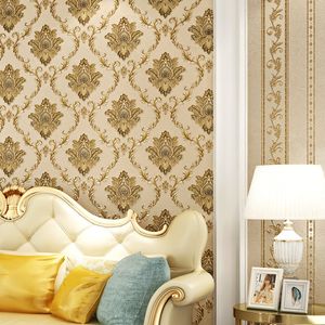 PVC luxe paars metalen getextureerde damast behang rol home decor muur papier rol woonkamer slaapkamer