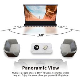 Matériau blanc mat en PVC Écran de projection motorisé portable de haut en bas Écran de projet électrique au sol pour projecteur longue portée 8K home cinéma