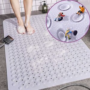 Pvc Antidérapant Grand Tapis De Bain Sécurité Ventouse Salle De Bains Tapis De Douche Ménage Doux Massage Tapis De Bain Douche Baignoire Tapis Foot Pad 211130