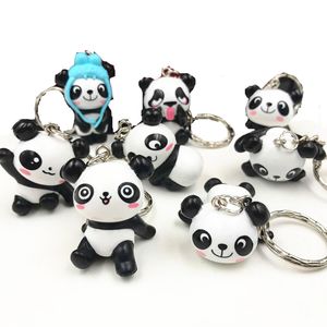 PVC Panda Keychain Leuke cartoon Keychain Bag Hanger Key Chain Crafts Gift Keyring