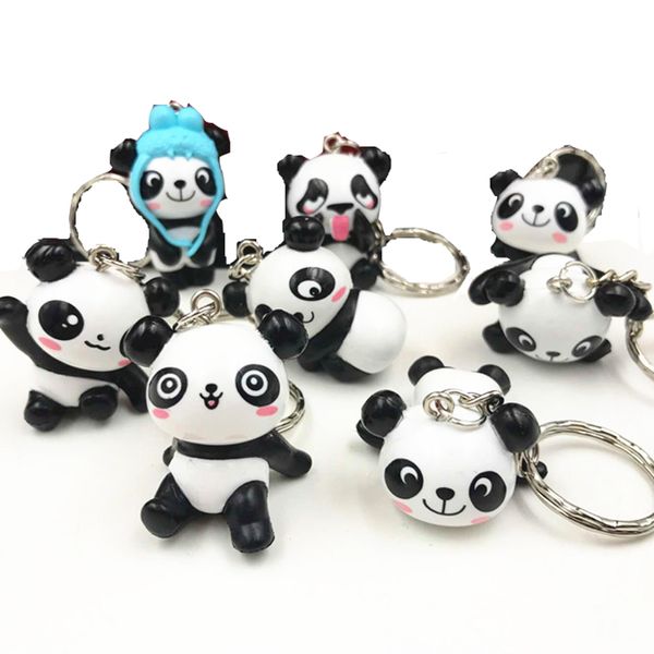 Porte-clés Panda en PVC, mignon dessin animé, pendentif de sac, artisanat, cadeau