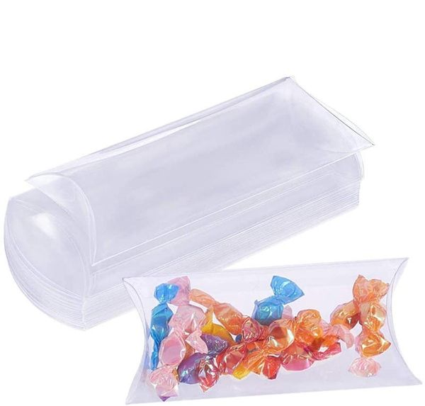 Boîte-cadeau de biscuits de bonbon sucré de boîte en forme d'oreiller de PVC pour des boîtes d'emballage de faveurs de noce