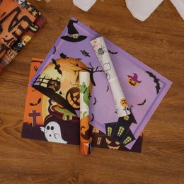 PVC Placemats Matten pads Halloween geweven vakantiedecoratie ge￯soleerde tafelmatten pompoen onderzetters