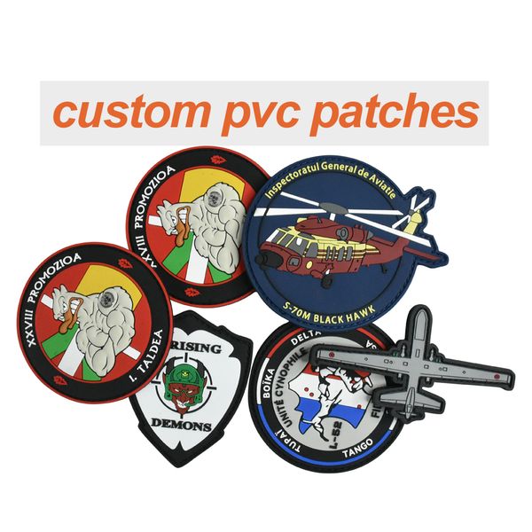 Patchs en caoutchouc PVC, Logo personnalisé, Badges à crochet et boucle, étiquettes en Silicone souple 2D 3D pour vêtements, chapeaux, accessoires de sac à dos