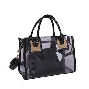 PVC Schoudertas Crossbody Tas Vrouwen Handtas Mode Jelly Clear Strand Winkelen Tote Transparante Top-Handvat Tas 240307