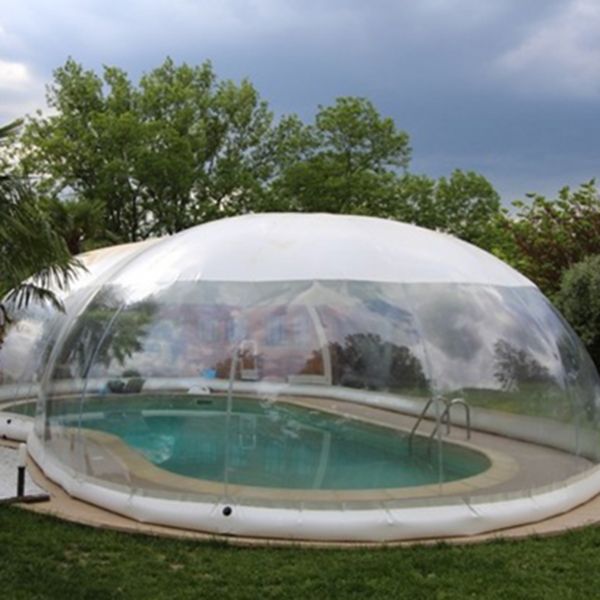PVC Couverture de piscine gonflable transparente Couleur de conception personnalisée Couleur de piscine gonflable extérieur fabricant de tentes