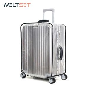Opbergtassen PVC Transparante bagagevehalte Cover Slapervrije stofveiligheidszak Duidelijke koffer 7 Maat 18-30 inch