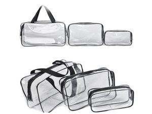 PVC Travel Transparante koffers Kleding Toiletartikelen Opbergtas Doos Bagage Toekdoek Toekje Pouch Zip Bra Cosmetica Organisator 3PCSSet7664971