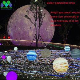 PVC impermeable 1,5 metros gigante inflable Luna con luz Led colorida gran planta colgante globo para decoración de fiesta