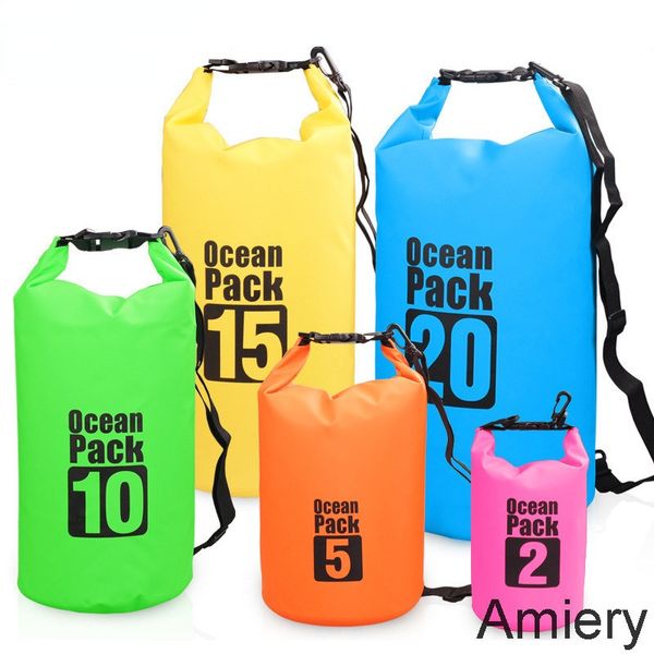 Bolsa impermeable de PVC 5-30L Peso ligero Mochila impermeable Bolsa de natación en la playa Al aire libre Hombres Mujeres Niño