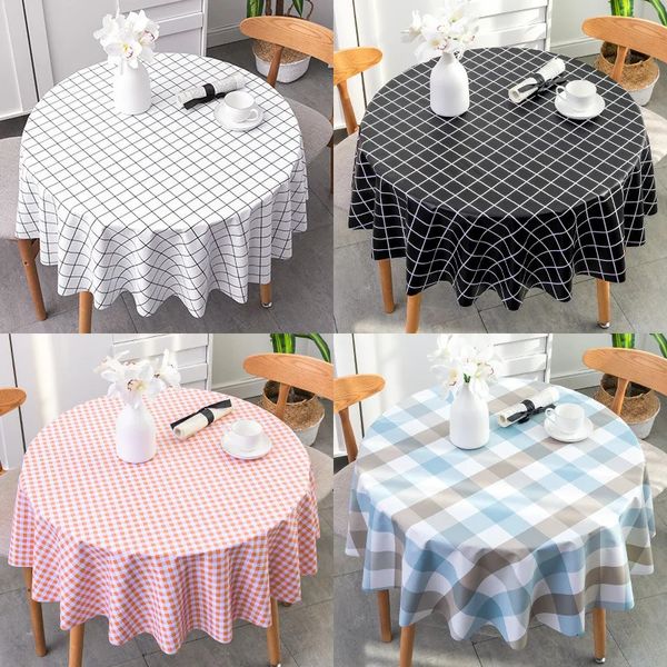 PVC Tableau imperméable Tipide Proof de la nappe ronde rond Couvercle de table imprimé pour la cuisine de cuisine de cuisine Décoration de mariage 240402