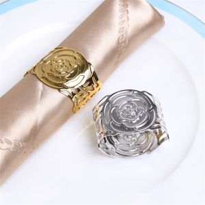 Rose Wed Ring Servet Houder Gold Silver