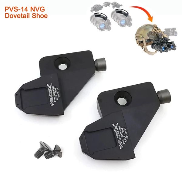 PVS-14 NVG Dovetail Shoe Vision Night Vision Goggles Mount Bracket Assembly Couples avec un pont binoculaire pliant ou Flip à côté