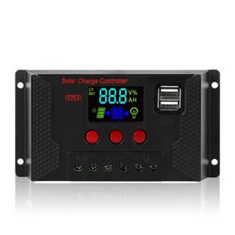 PWM 10A/20A/30A 12/24V Auto Adapt LCD Carga Controlador de panel solar fotovoltaico Regulador de batería Parámetro ajustable - 10A