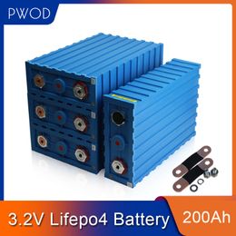 PWOD 3.2V 200AH 16 stks Calb Grade A Batterij Plastic Shell LifePO4 Cel oplaadbare Solar12v 24V 48V 200AH Cellen Pakket