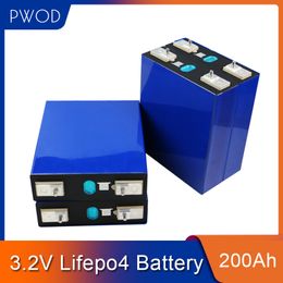 PWOD 4 STKS NIEUWE 3.2V 200AH LIVEPO4 Batterij Oplaadbare Lithium Solar 12 V Cellen voor Pack EV Marine RV Boat Golf EU US BELASTING GRATIS