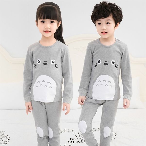 Pijamas niños algodón niño dibujos animados totoro niños pijamas conjuntos para bebés niños niños manga larga ropa de dormir pijama enfonado garcon 210915