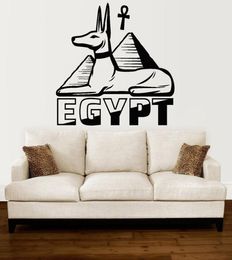 Pyramid Stickers muraux pour Kids Room Egypt Dieu Anubis Aclyptien en vinyle égyptien Accale mural pour la salle de lecture selfadhesive1016676