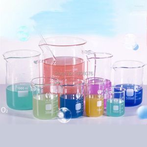 Pyrex Bécher Laboratoire Verrerie Verre Borosilicate Tasse À Mesurer Fond Plat Pour Test Scientifique 5 10 25 50 100 ml 5 pcs/ensemble