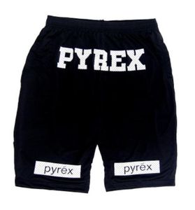 Marca PYREX, ropa de calle de moda, pantalones cortos de Hip Hop para hombre, pantalones cortos deportivos informales negros y rojos con cintura elástica, 3097641